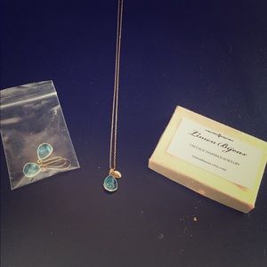 Aquamarine necklace and earrings set